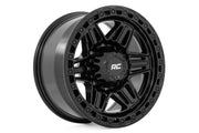 Rough Country 76 Serie Rin | Beadlock Simulado | Negro Brillante | 17x9 | 5x5 | -12mm