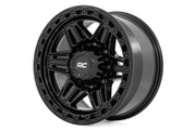 Rough Country 76 Serie Rin | Beadlock Simulado | Negro Brillante | 17x9 | 8x170 | -12mm