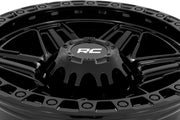 Rough Country 76 Serie Rin | Beadlock Simulado | Negro Brillante | 17x9 | 8x170 | -12mm