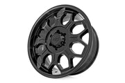 Rough Country 77 Serie Rin | Una Pieza | Negro Semi Brillante | 20x9 | 6x135 | +18mm