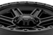 Rough Country 79 Serie Rin | Una Pieza | Negro Semi Brillante w/Gunmetal Ring | 17x8.5 | 6x5.5 | 0mm