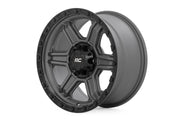 Rough Country 79 Serie Rin | Una Pieza | Gris Gunmetal w/Negro Ring | 17x8.5 | 6x5.5 | 0mm