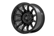 Rough Country 90 Serie Rin | Una Pieza | Negro Brillante | 20x9 | 6x5.5 | -12mm
