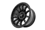 Rough Country 90 Serie Rin | Una Pieza | Negro Brillante | 20x10 | 6x5.5 | -19mm