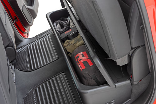 Almacenamiento Bajo Asiento con Tapa con Seguro | Cabina Doble | Chevy/GMC 1500/2500HD/3500HD (19-26)