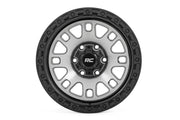 Rough Country 82 Serie Rin | Una Pieza | Negro Semi Brillante Maquinado | 18x9 | 6x5.5 | -12mm