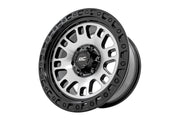 Rough Country 82 Serie Rin | Una Pieza | Negro Semi Brillante Maquinado | 18x9 | 6x5.5 | -12mm