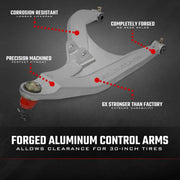 Negro Forjado Aluminio Alta Altura Libre 2" Fwd Offset Control Arms w/Ball Joints | Polaris Ranger 1000XP