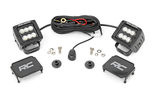 Kit de Luces LED | Montaje tipo Ditch | 2" Negro Pair | Flood Pattern | Ford Bronco (21-26)