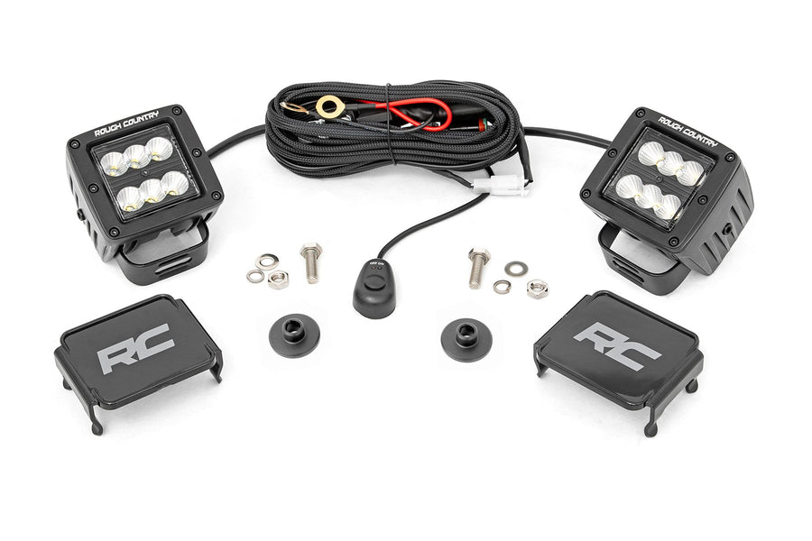 Kit de Luces LED | Montaje tipo Ditch | 2" Negro Pair | Flood Pattern | Ford Bronco (21-26)