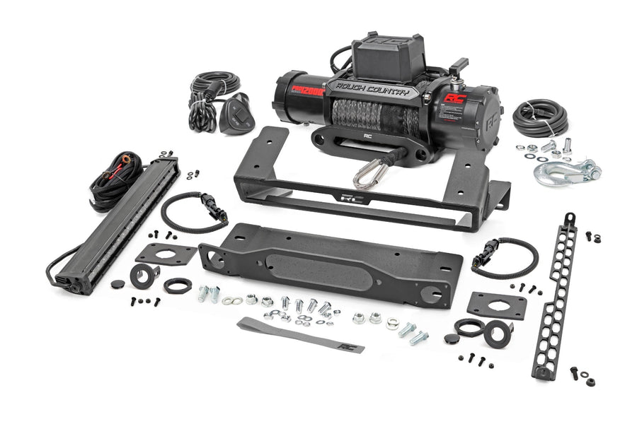 Montaje Alto de Malacate | Todos los Modelos | 12000S | 20 Inch Negro Single Row LED | Ford Bronco (21-26)