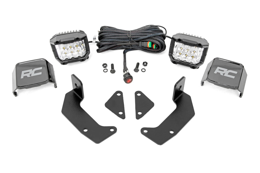 Kit de Luces LED | Montaje en Jaula | 2" Cromado Pair | Ángulo Amplio | CFMOTO UFORCE 1000