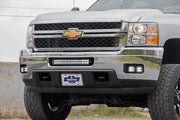 Kit de Luces LED | Montaje para Faros de Niebla | 2" Negro Pair | Blanco DRL | Chevy Silverado 2500 HD/3500 HD (11-14)