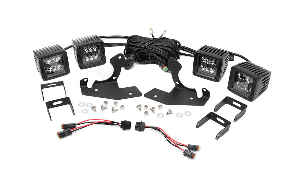 Kit de Luces LED | Montaje para Faros de Niebla | Dual 2" Negro Pair | Chevy Silverado 2500 HD/3500 HD (11-14)