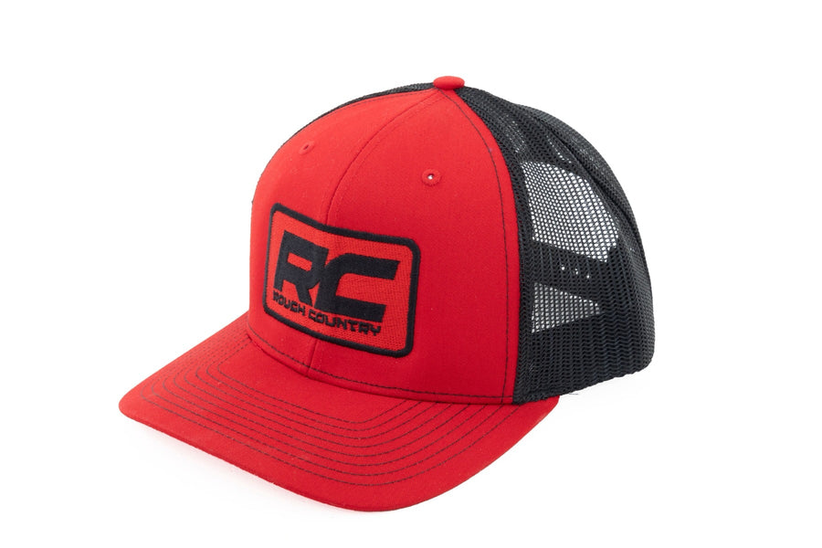 Gorra Rough Country | Malla Negra | Parche Rough Country | Negro/Rojo - Richardson 112