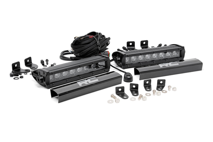 Kit de Luces LED | Montaje en Parrilla | 8" Negro Pair | Ford F-250 Super Duty (17-19)