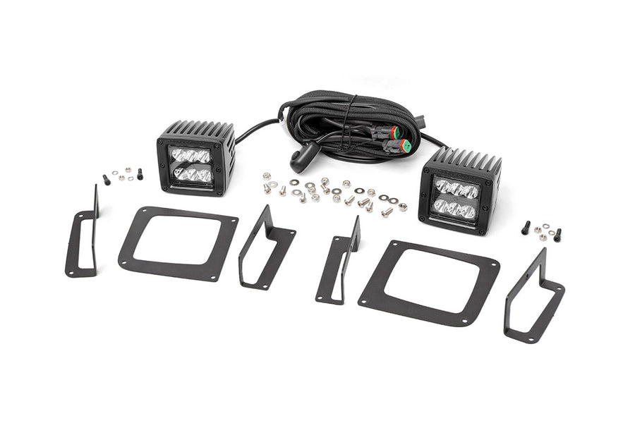 Kit de Luces LED | Montaje para Faros de Niebla | 2" Negro Pair | GMC Sierra 1500 2WD/4WD (14-15)