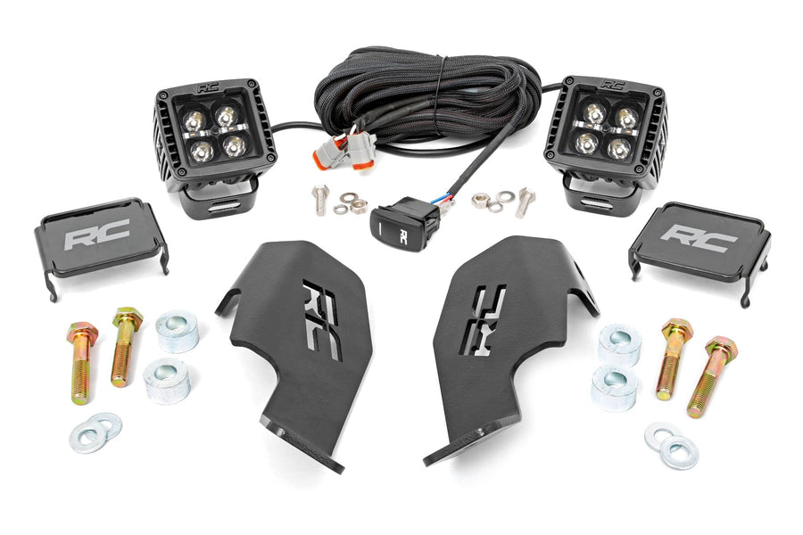 Kit de Luces LED | Montaje en Jaula | 2" Negro Pair | Blanco DRL | Honda Talon 1000