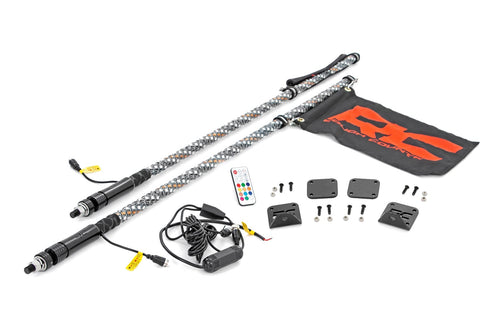 Montaje para Antena Whip | Bed | 4' Multl-Color LED Whip Pair | Honda Talon 1000