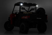 Luz LED | RR Montaje en Jaula | 2" Negro Flood Pair | Polaris Ranger 1000/Ranger XP 900/1000