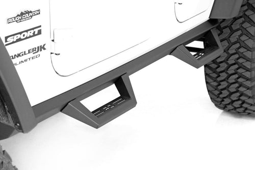 Estribos Contorneados Abatibles | 4 Puertas | Jeep Wrangler Unlimited 2WD/4WD (2007-2018)