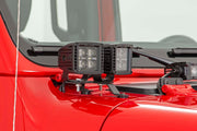 Kit de Luces LED | Quad | Montaje en Cowl | 2" Negro | Blanco DRL | Jeep Gladiator JT/Wrangler JL (18-26)