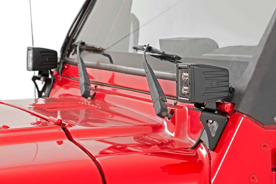 Montajes para Luces | Parabrisas Inferior | Jeep Wrangler TJ (97-06)/Wrangler Unlimited (04-06)