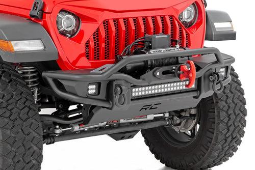 Defensa Delantera con Base para Winch | Tubular | Placa de Protección | Jeep Gladiator JT/Wrangler JK & JL/Wrangler Unlimited