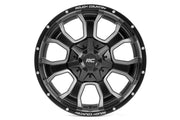 Rough Country 93 Serie Rin | Una Pieza | Negro Maquinado | 20x10 | 6x5.5/6x135 | -18mm