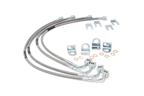Líneas de Freno | Acero Inoxidable | Delantero y Trasero | Elevación de 4-6 Pulgadas | Jeep Wrangler JK/Wrangler Unlimited (07-18)