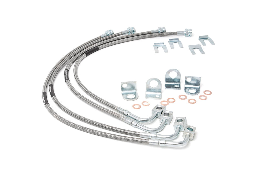 Líneas de Freno | Acero Inoxidable | Delantero y Trasero | Elevación de 4-6 Pulgadas | Jeep Wrangler JK/Wrangler Unlimited (07-18)