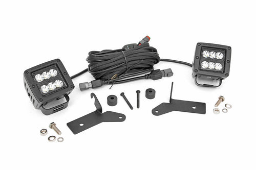 Kit de Luces LED | Montaje en Bisagra | 2" Negro Pair | Jeep Gladiator JT/Wrangler JL (18-26)