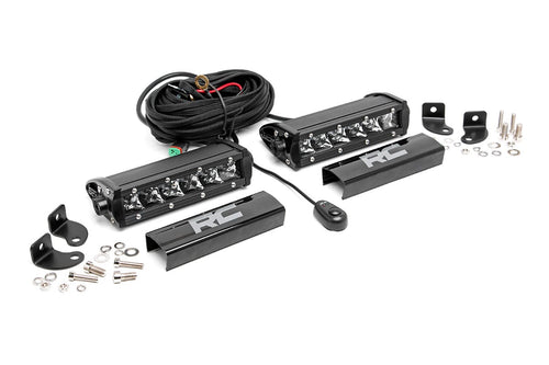 6 Inch LED Serie Cromado Light Bar | Single Row | Pair