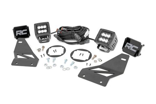 Kit de Luces LED | Montaje para Faros de Niebla | 2" Negro Pair | Spot | Nissan Frontier (05-20)