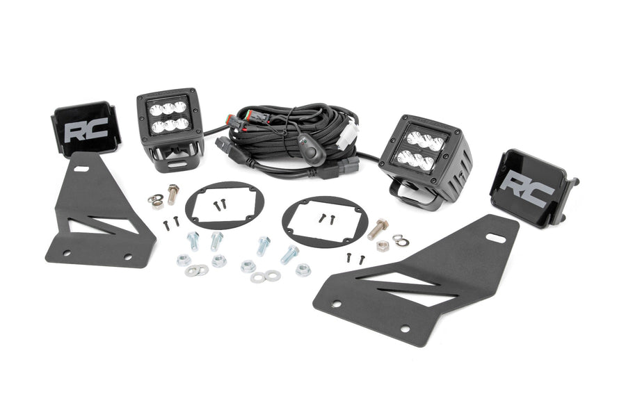 Kit de Luces LED | Montaje para Faros de Niebla | 2" Negro Pair | Spot | Nissan Frontier (05-20)
