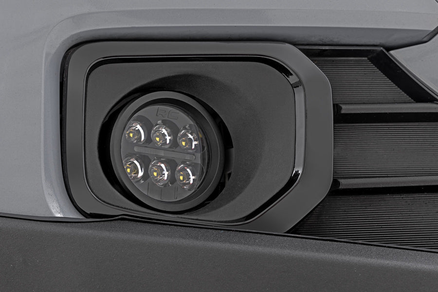 Kit de Faros de Niebla LED | 3.5 Inch Redondo Serie Negro | Ámbar DRL | Toyota Tacoma (16-23)