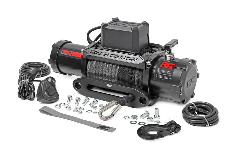 Winch Rough Country Pro Series 12,000 Libras Sintetico