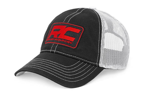 Gorra Rough Country | Blanco Malla | Parche Rough Country | Negro/Rojo