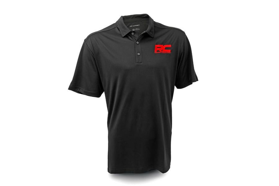 Playera Polo Rough Country | Logo Rough Country | Negro | Tela que Absorbe la Humedad | Talla XL
