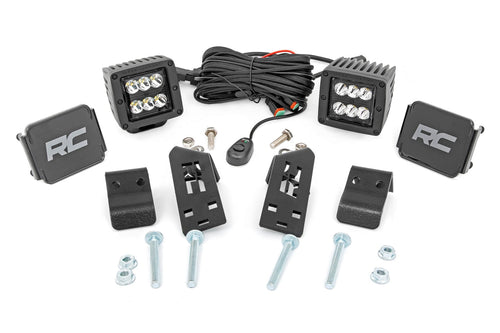 Kit de Luces LED | "A" Pillar Mount | 2" Negro Pair | Spot | Polaris RZR PRO XP