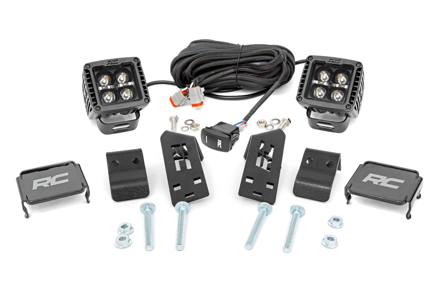 Kit de Luces LED | "A" Pillar Mount | 2" Negro Pair | Blanco DRL | Polaris RZR PRO XP
