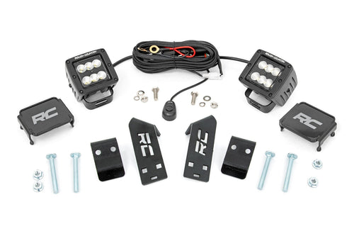 Kit de Luces LED | "A" Pillar Mount | 2" Negro Pair | Spot | Polaris RZR PRO XP