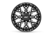 Rough Country 86 Serie Rin | Una Pieza | Negro Brillante | 20x10 | 6x5.5 | -25mm