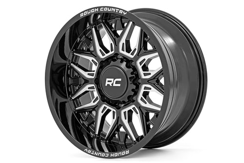 Rough Country 86 Serie Rin | Una Pieza | Negro Brillante | 20x10 | 8x180 | -19mm