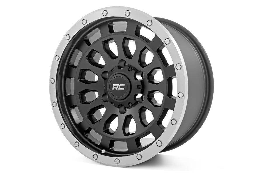 Rough Country 87 Serie Rin | Beadlock Simulado | Negro/Maquinado | 17x8.5 | 6x5.5 | +0mm