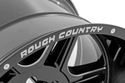 Rough Country 92 Serie Rin | Una Pieza Maquinada | Negro Brillante | 20x12 | 8x6.5 | -44mm
