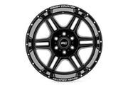Rough Country 92 Serie Rin | Una Pieza Maquinada | Negro Brillante | 22x12 | 6x5.5 | -44mm