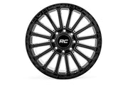 Rough Country 97 Serie Rin | Una Pieza | Negro Brillante | 17x9 | 5x5 | -12mm