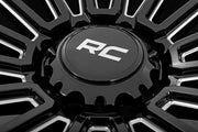Rough Country 97 Serie Rin | Una Pieza | Negro Brillante | 17x9 | 5x5 | -12mm
