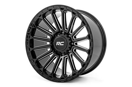 Rough Country 97 Serie Rin | Una Pieza | Negro Brillante | 17x9 | 6x5.5 | -12mm